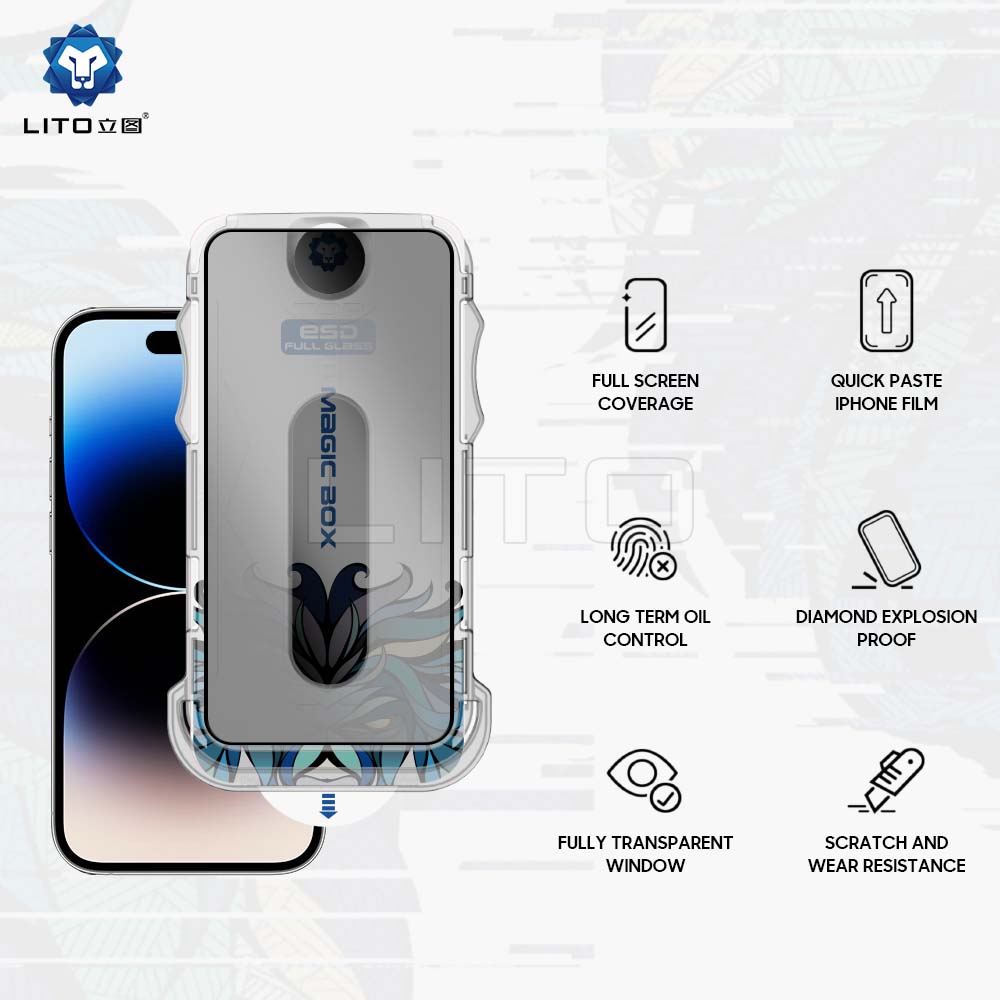 Lito Magic Box D+ Tools Privacy Full Glass Screen Protector for iPhone