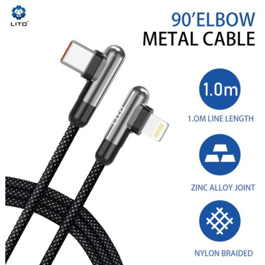 LITO LD13 USB-C to Lightning Angle Design Fast Charging Cable – 1m