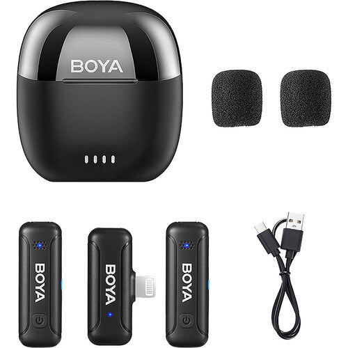BOYA BY-WM3T-D2 Dual Wireless Microphone System | Lightning iOS | 328ft Range