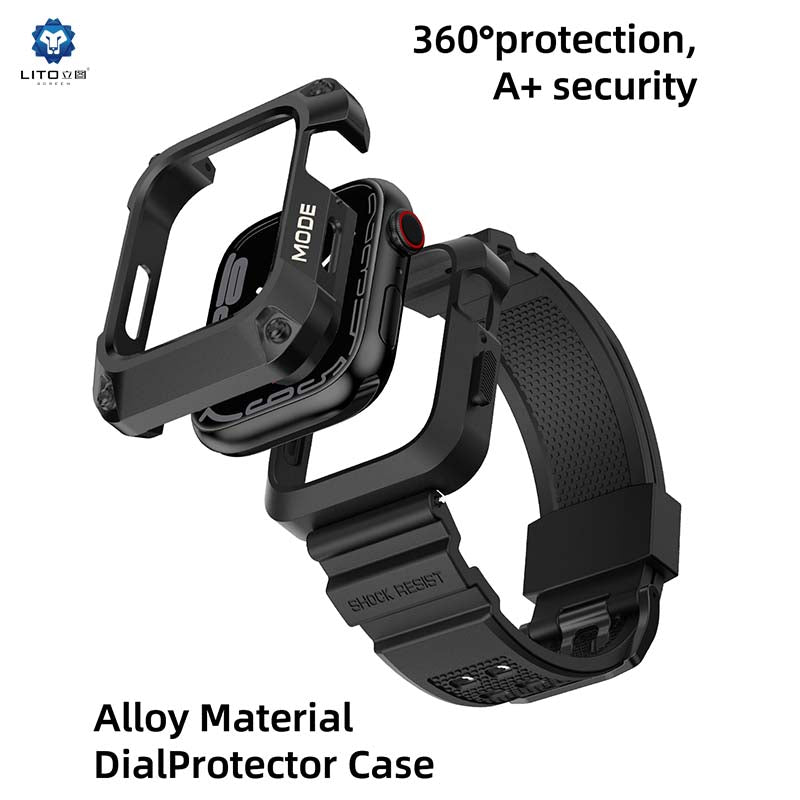 LITO LS-002 Apple Watch Band | 360° Protection | Alloy Case | One-Step Installation