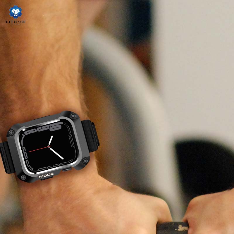 LITO LS-002 Apple Watch Band | 360° Protection | Alloy Case | One-Step Installation