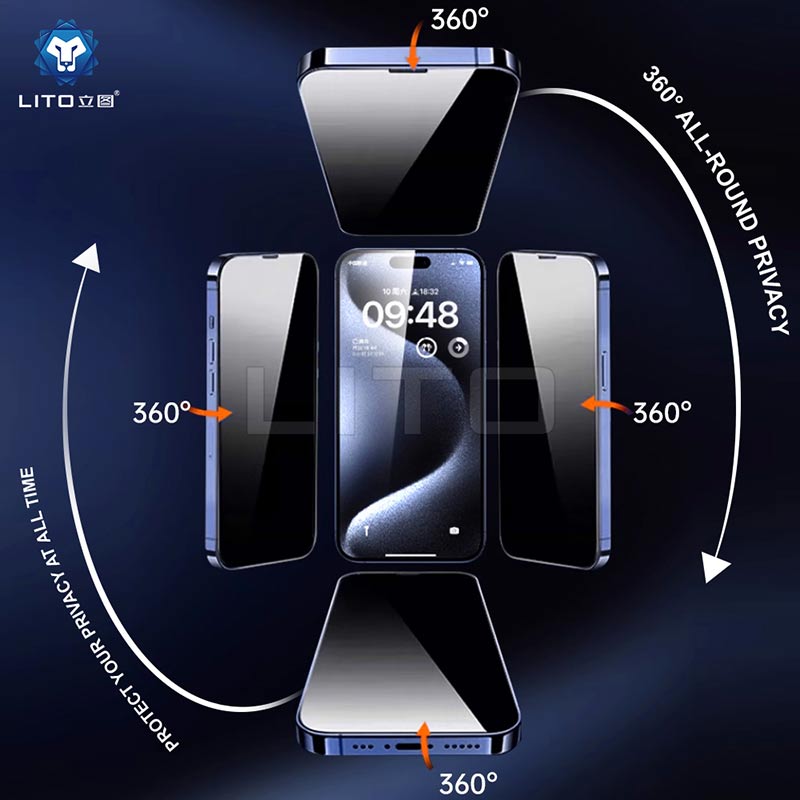 Lito D+ Ultra 360° Privacy Tempered Glass Screen Protector – Full Coverage & Anti-Spy Protection