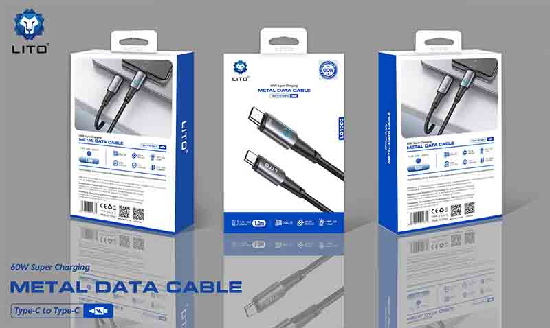 Lito LD10CC 60W Super Charging Metal Data Cable – Type-C to Type-C