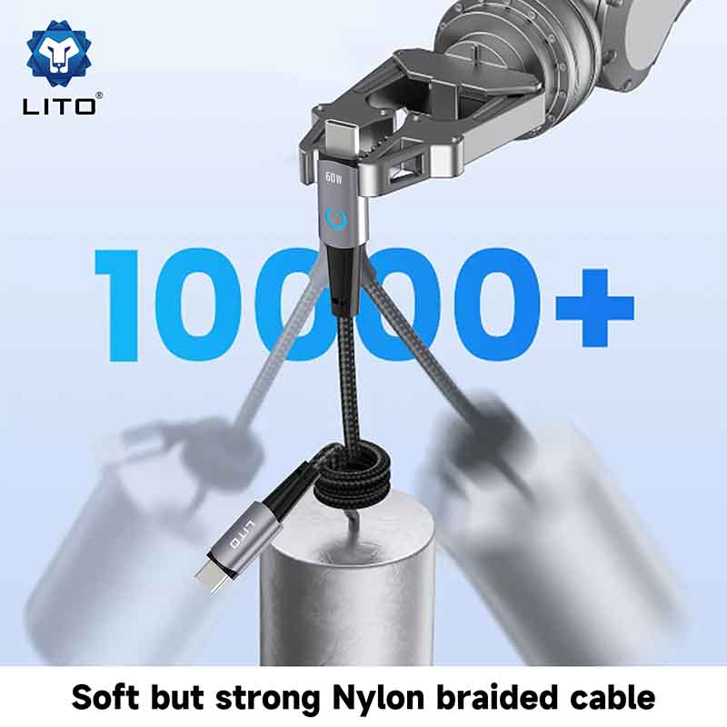 Lito LD10 30W Super Charging Metal Data Cable – Type-C to Lightning