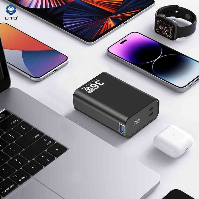 LITO LP02 GAN 36W Fast Charging 20000mAh High Capacity Power Bank