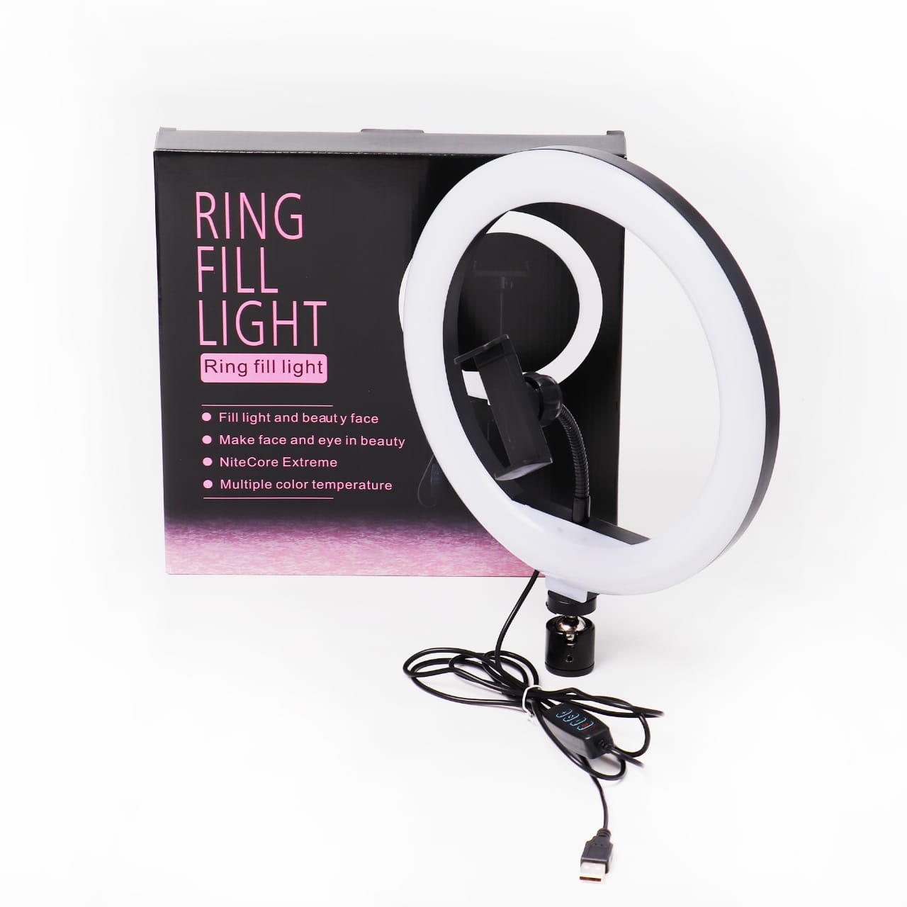 Ring Light 26cm with Tripod – Adjustable, Stepless Dimming, 3 Light Modes