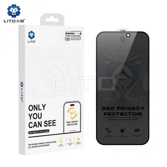 Lito D+ Ultra 360° Privacy Tempered Glass Screen Protector – Full Coverage & Anti-Spy Protection