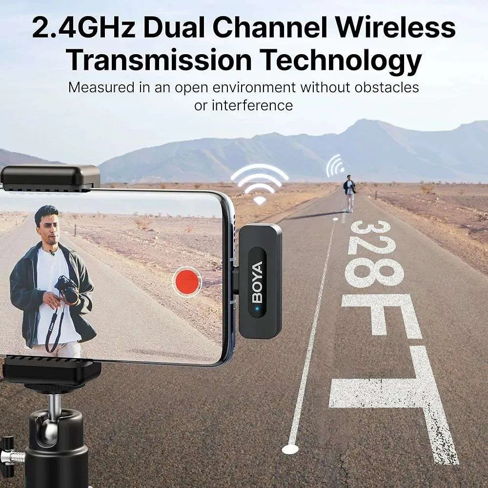 BOYA BY-V20 USB-C Dual Wireless Microphone System – 2 Transmitter Kit