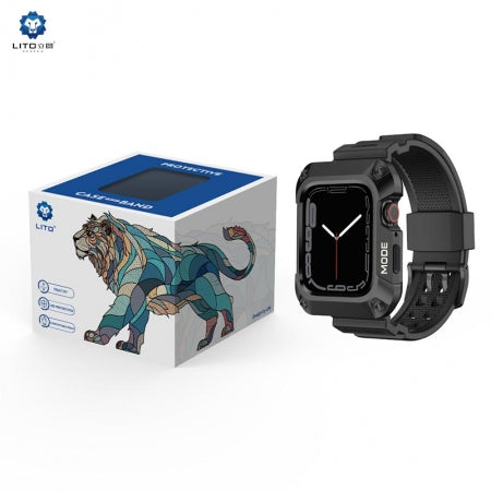 LITO LS-002 Apple Watch Band | 360° Protection | Alloy Case | One-Step Installation