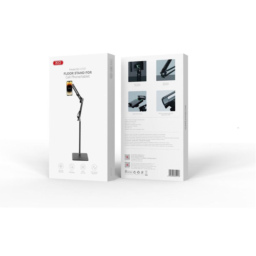 Floor Stand XO C137 | Adjustable Phone & Tablet Holder | 135cm Height | 360° Rotation