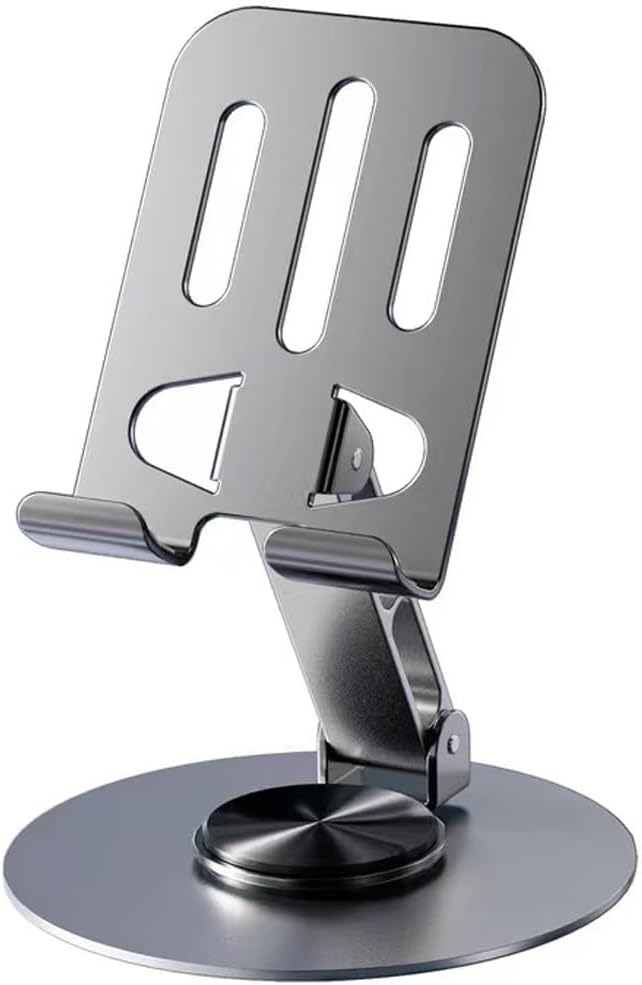 Foldable Cell Phone Stand – Adjustable & Rotatable Metal Holder