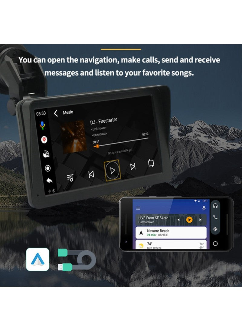 7-inch Car Navigation System | Wireless CarPlay & Android Auto | Bluetooth MP5 Player