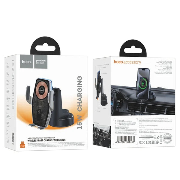 HOCO HW27 Wireless Fast Charging Car Holder (Air Vent Mount)
