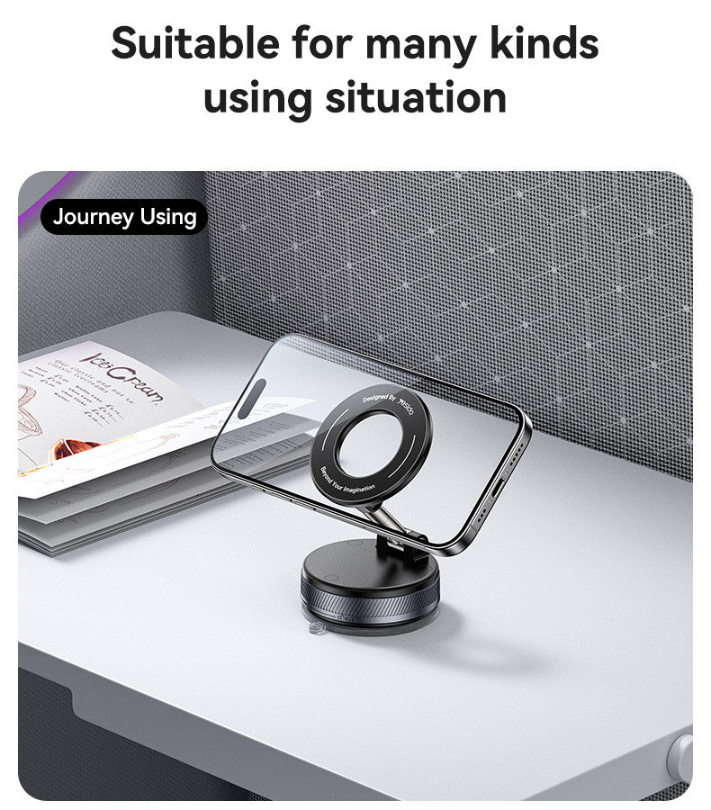 Yesido C228 Vacuum Magnetic Car Phone Holder – Strong Suction | 360° Rotation Short