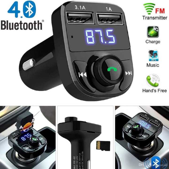 Vdenmenz Car Wireless FM Transmitter – Bluetooth Audio Adapter with Hands-Free Calling & Dual USB Charging