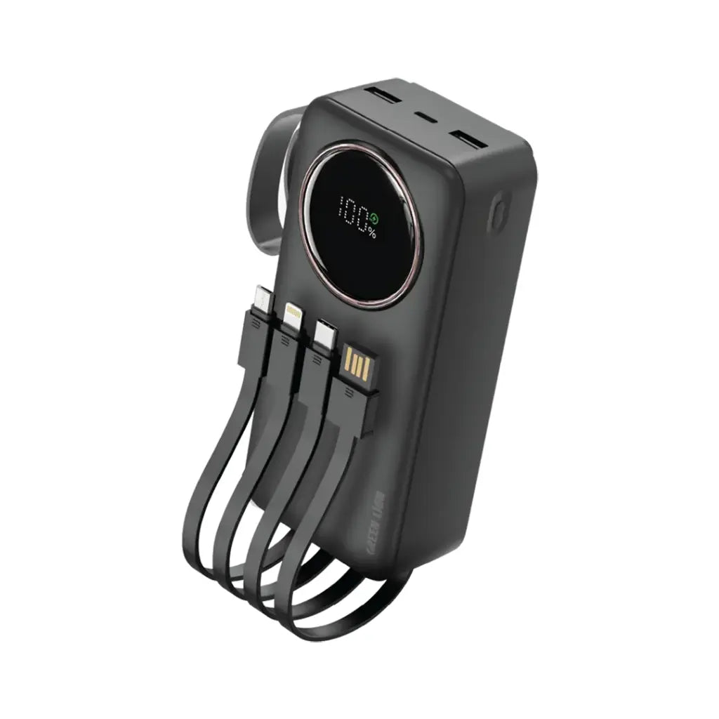 Green Lion Power Pulse 30000mAh Power Bank | Built-in Cables | PD & QC 22.5W | Digital Display