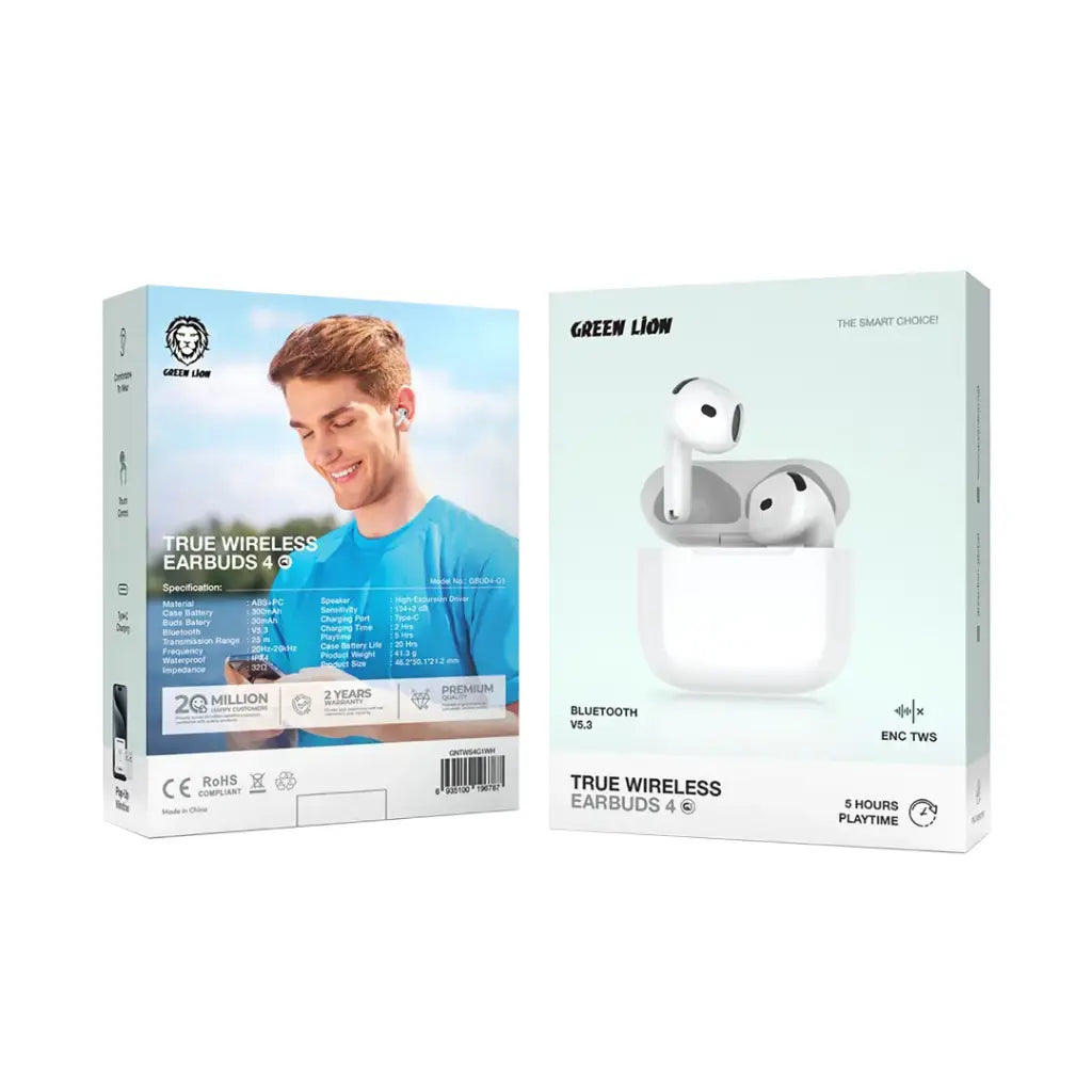 Green Lion True Wireless Earbuds 4 G1 | 5H Battery | ENC Technology | IPX4 Waterproof