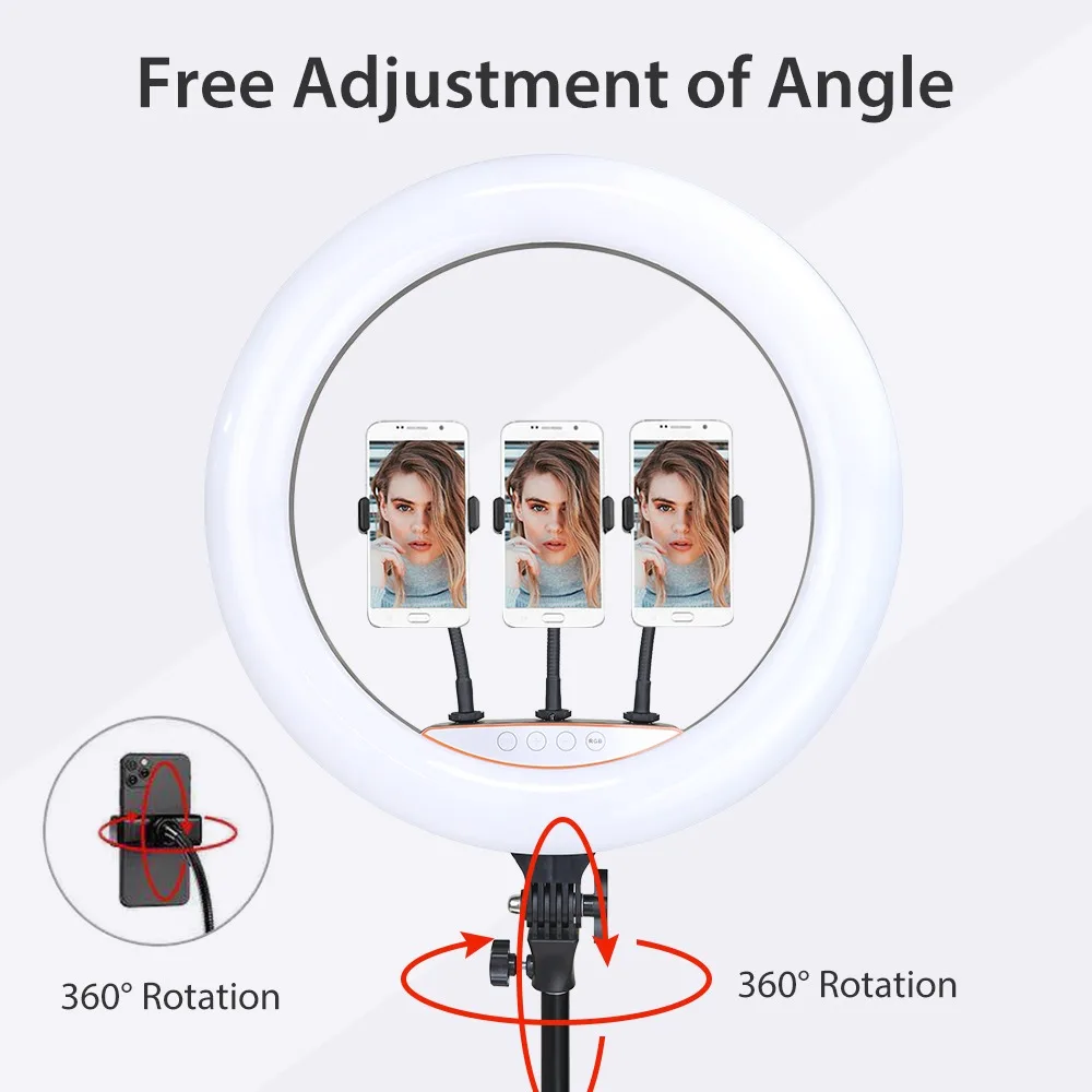 45cm Ring Light with Tripod & Phone Holder – Dimmable & Color Adjustable