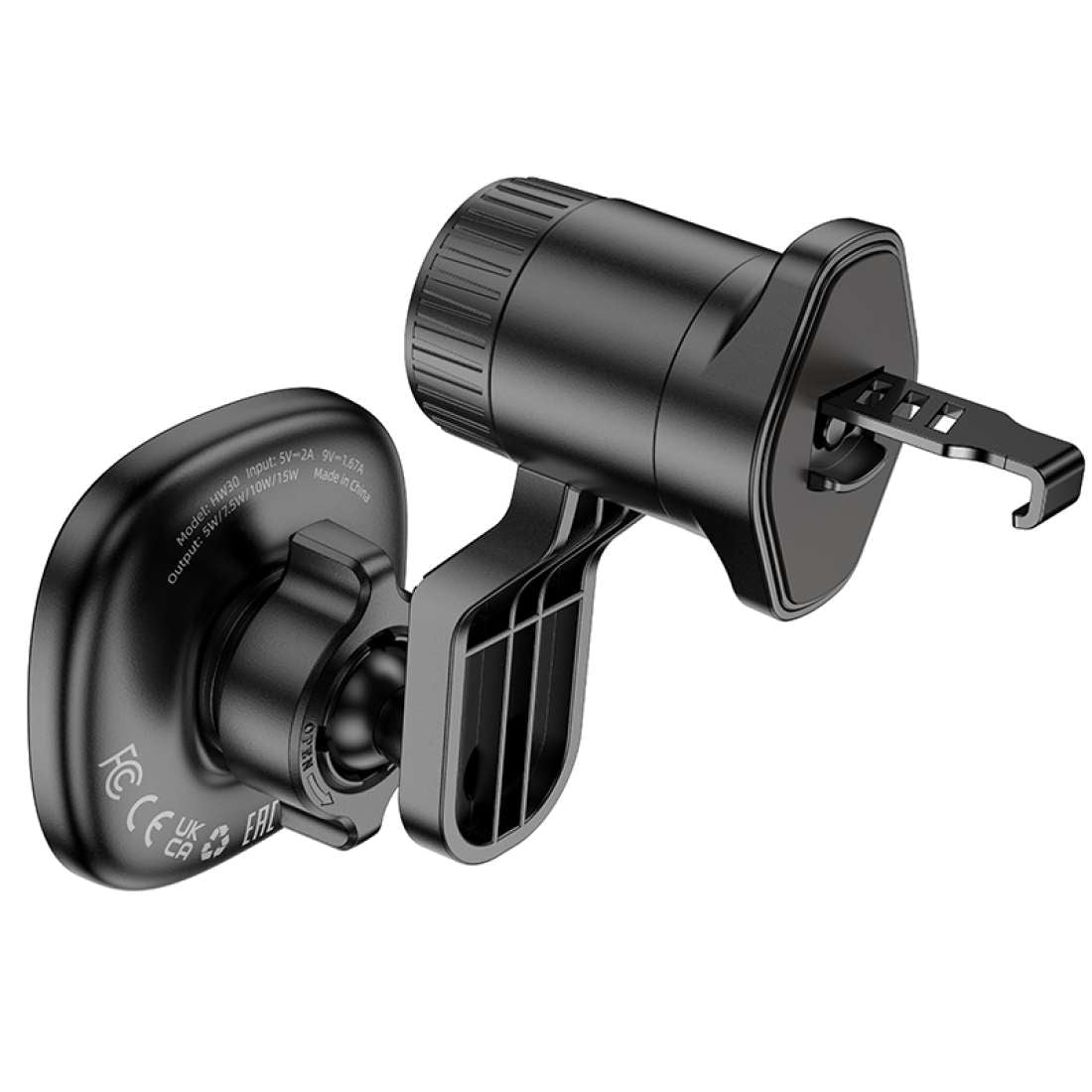 Hoco HW30 Crown Magnetic Wireless Charging Car Mount (Center Console)