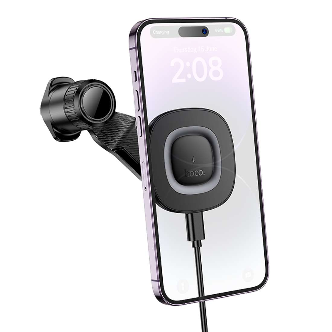 Hoco HW30 Crown Magnetic Wireless Charging Car Mount (Center Console)