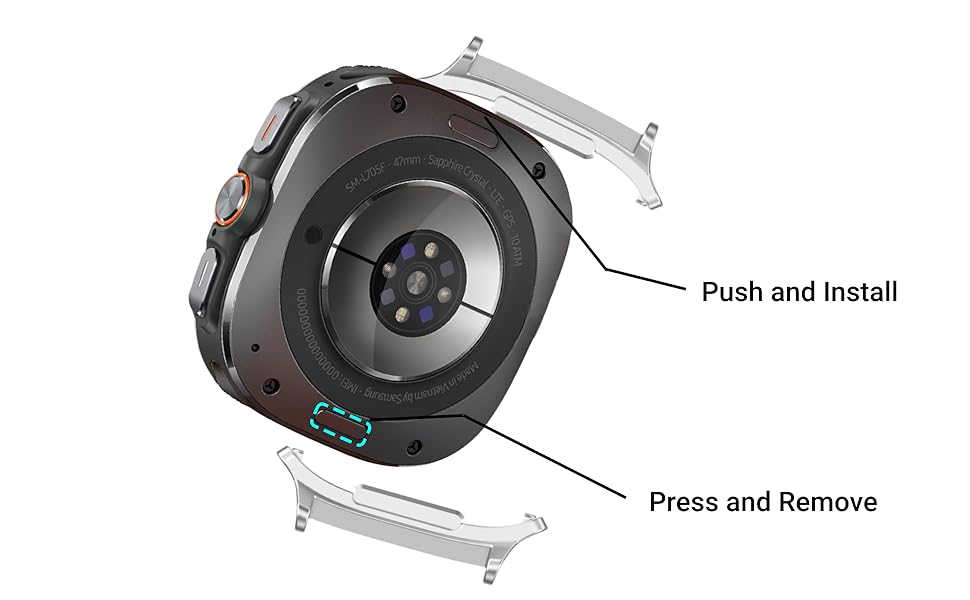 Stainless Steel Watch Band Adapter – 22mm Strap to Samsung Watch Ultra 47mm