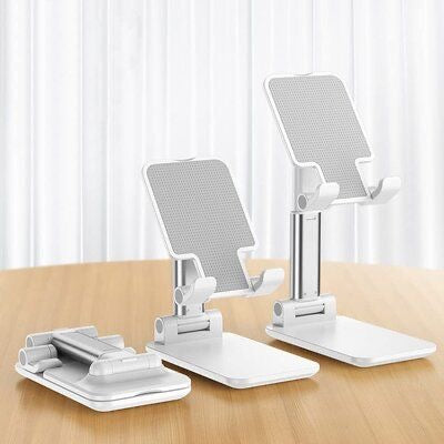 White Double Tube Folding Stand – Sturdy & Adjustable Holder