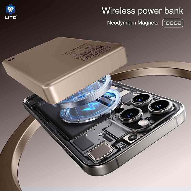 LITO LP01 10,000mAh Magnetic Power Bank – Fast & Secure Charging