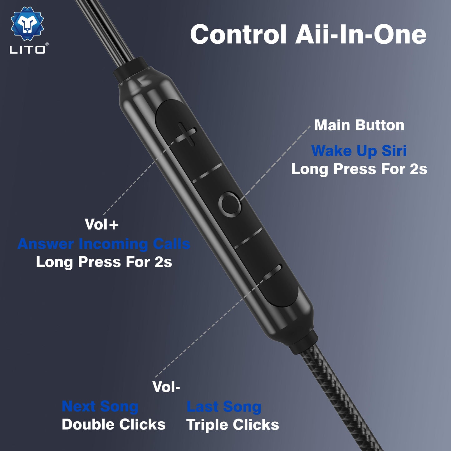 Lito LF04T Type-C Stereo Earphones – High-Quality Wired Audio with Built-In Mic