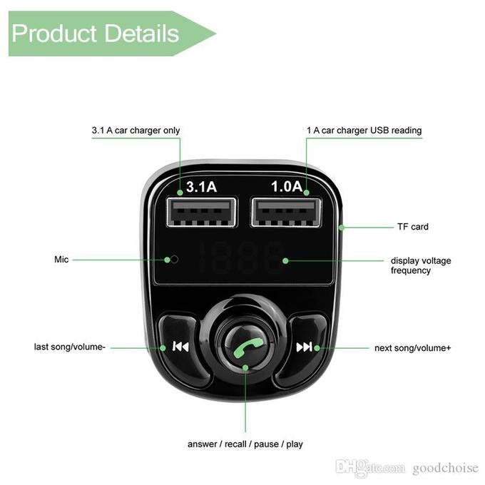 Bluetooth FM Transmitter – Wireless Music Streaming & Hands-Free Calling