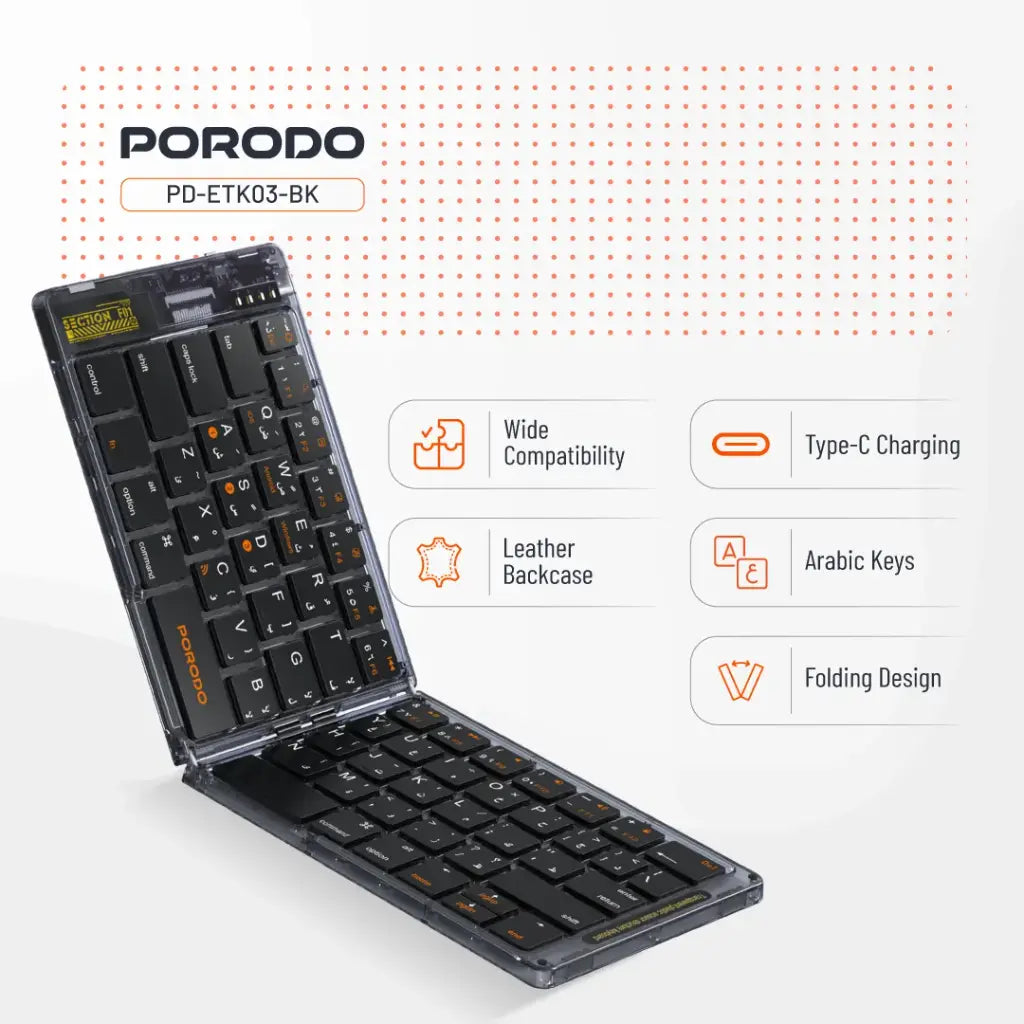 Porodo Crystal Shell Wireless Keyboard