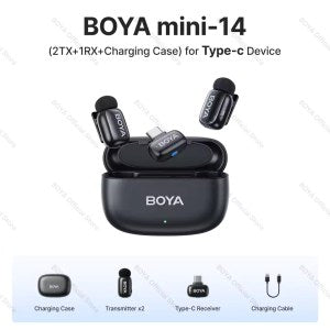 BOYA Mini Dual Type-C Microphone with AI Voice & Noise Cancellation