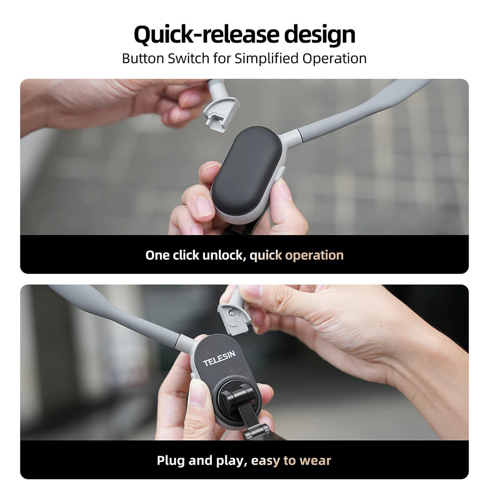 TELESIN Smartphone Magnetic Neck Holder – Hands-Free Adjustable Mount for Content Creation & Video Calls