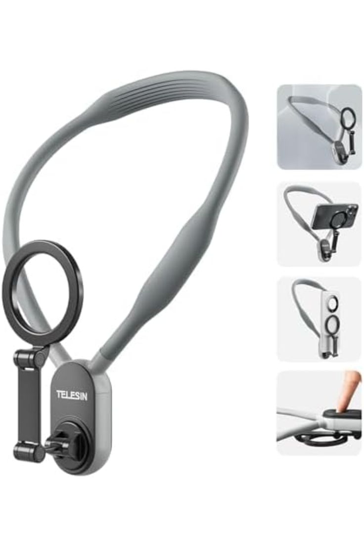 TELESIN Smartphone Magnetic Neck Holder – Hands-Free Adjustable Mount for Content Creation & Video Calls