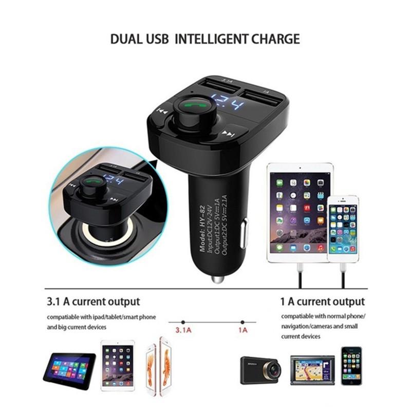Vdenmenz Car Wireless FM Transmitter – Bluetooth Audio Adapter with Hands-Free Calling & Dual USB Charging