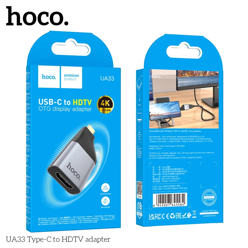 HOCO USB-C to HDTV OTG – 4K High-Definition Video & Audio Adapter