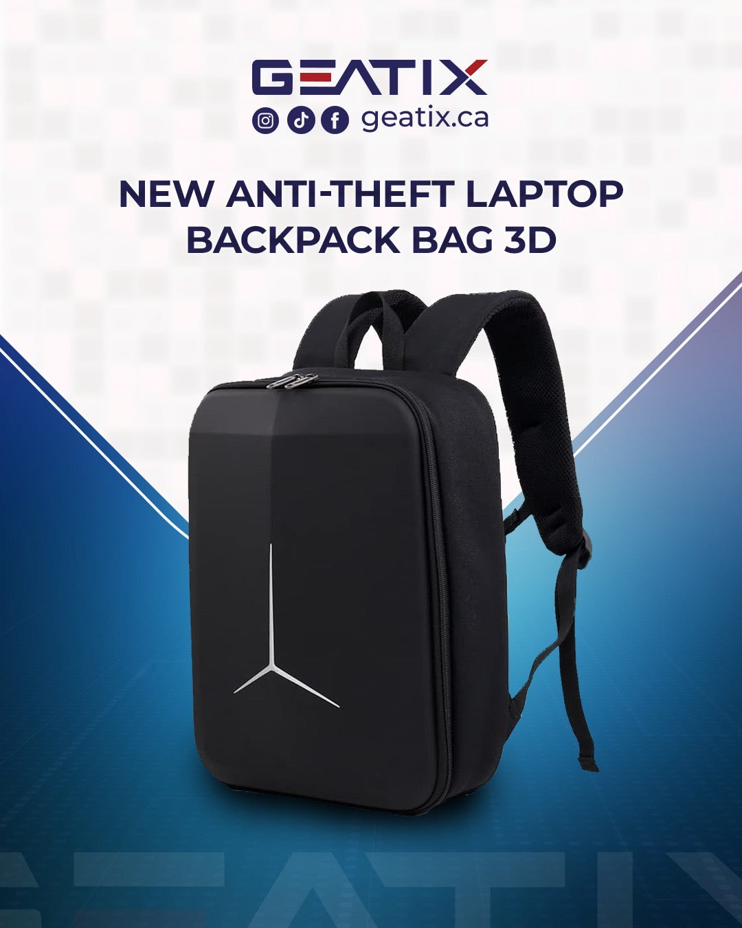 UrbanShield Anti-Theft Hard Shell Backpack – Waterproof Laptop Bag