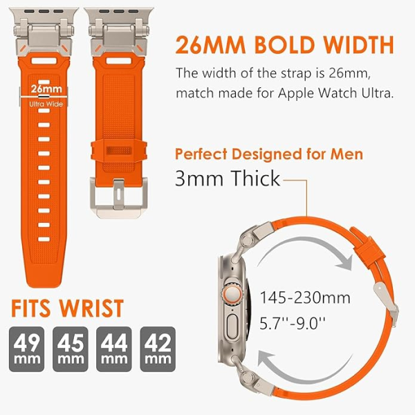 Apple Watch Armor Design Strap| FKM Rubber & Stainless Steel