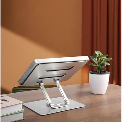 Strong & Modern Adjustable Laptop Stand for Desk with 360° Rotating Base – Universal Fit