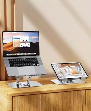 Strong & Modern Adjustable Laptop Stand for Desk with 360° Rotating Base – Universal Fit
