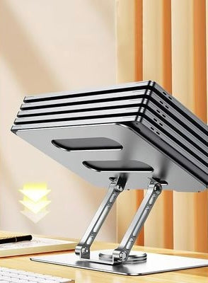 Strong & Modern Adjustable Laptop Stand for Desk with 360° Rotating Base – Universal Fit