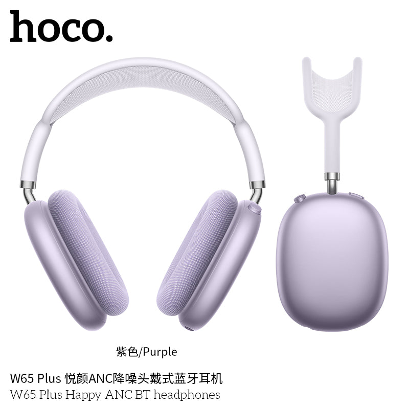 Hoco W65 Plus ANC Over-Ear Headphones – Bluetooth 5.4, 45 h Playtime, Active Noise Canceling