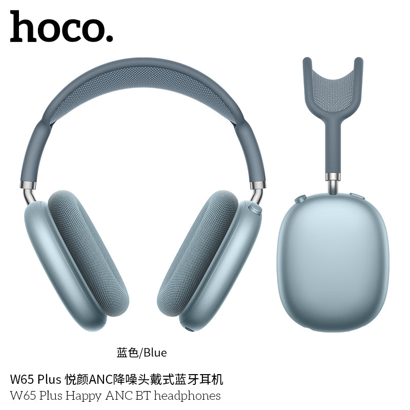 Hoco W65 Plus ANC Over-Ear Headphones – Bluetooth 5.4, 45 h Playtime, Active Noise Canceling