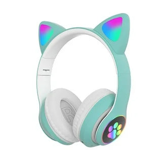 Cat Ear Wireless Headphones – RGB Light, Bluetooth & Long Battery Life
