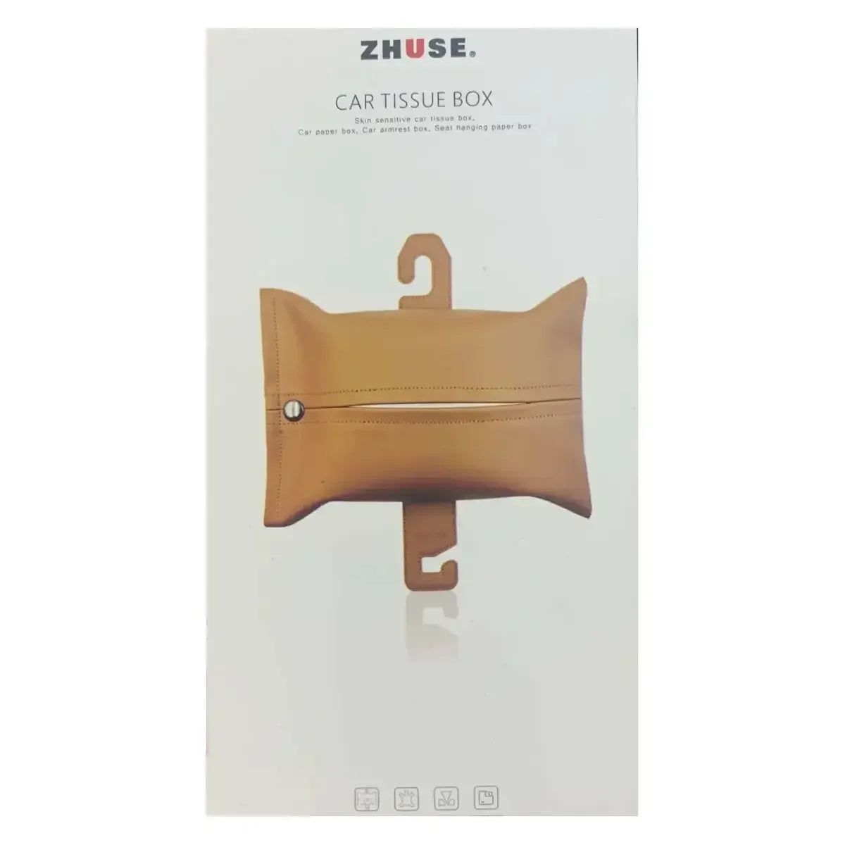 Car Headrest Tissue Box Holder with Dual Hooks