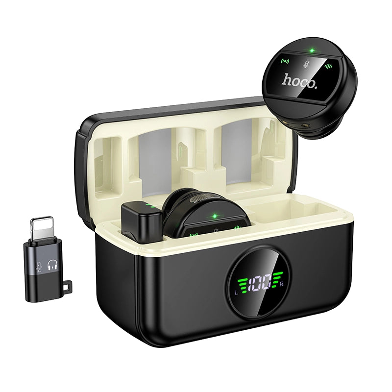 HOCO L22 Dual Wireless Lavalier Microphone – Noise Reduction, Plug & Play