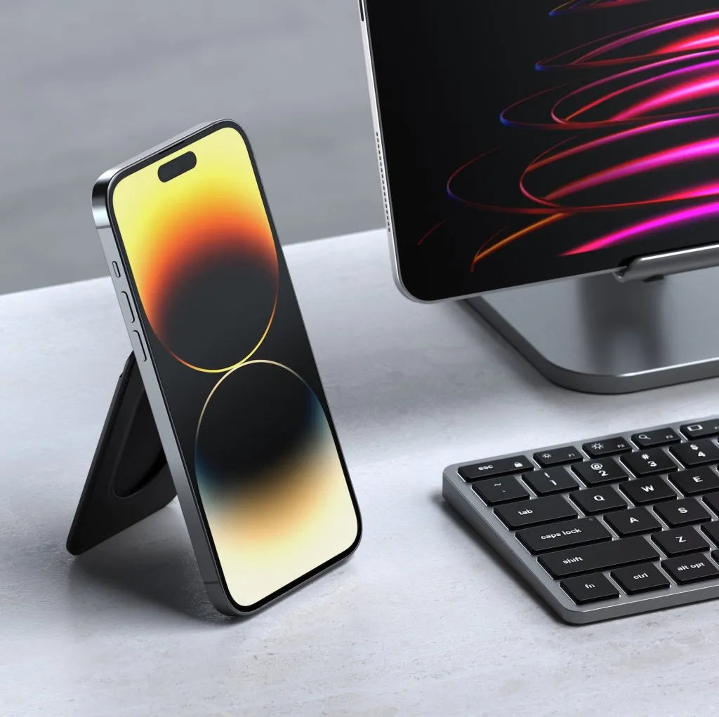 Magnetic Black Wallet Stand –Card Holder & Phone Stand