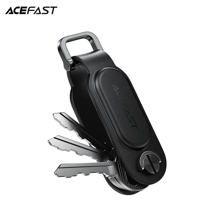 Acefast S4 keychain tracker with PU leather and metal clip

