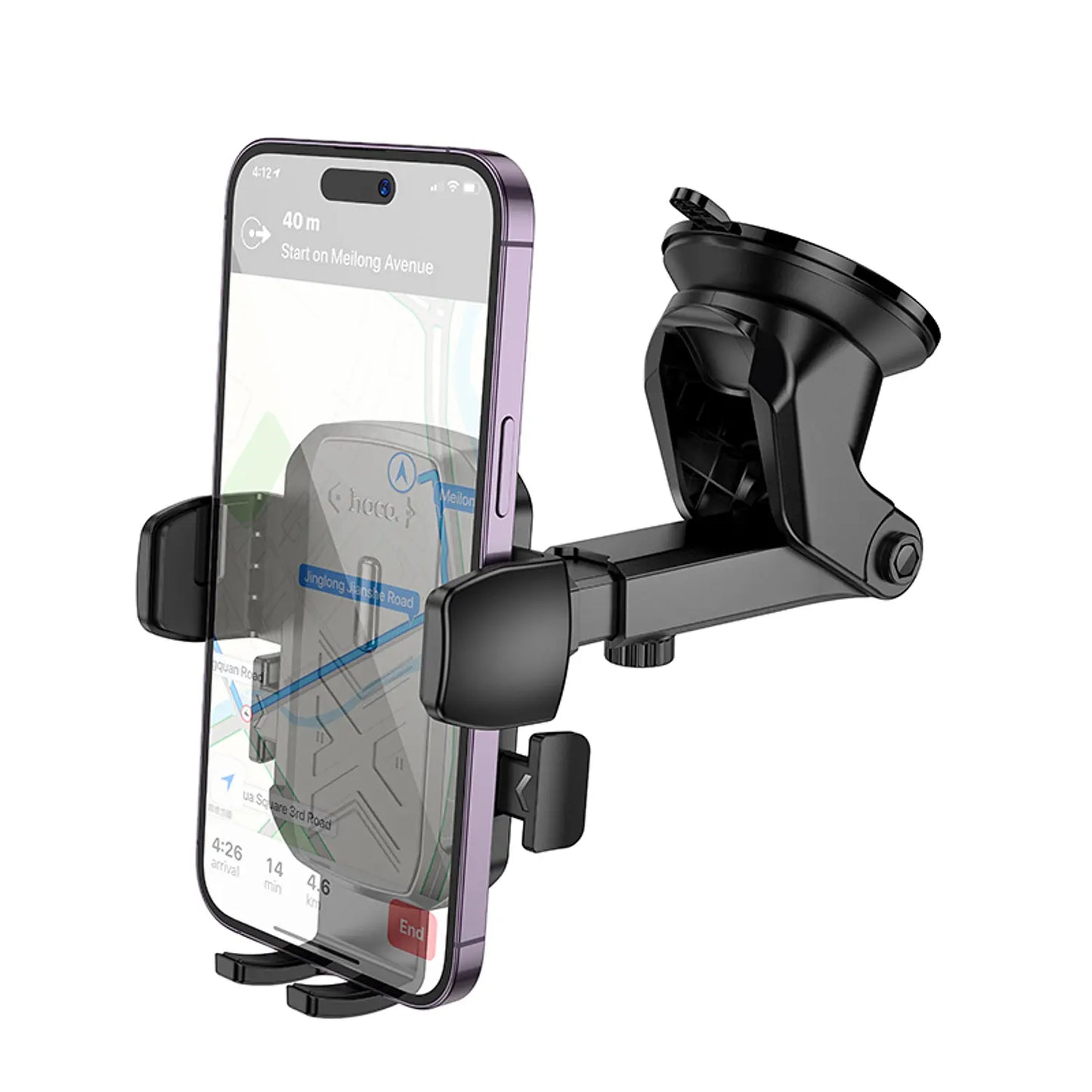Hoco H65 Gamble Car Mount – Black (Center Console)