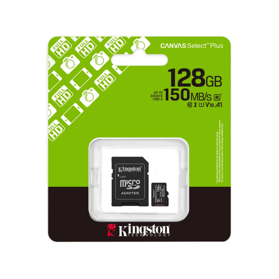 Kingston Canvas Select Plus microSDXC Memory Card – Class 10 A1