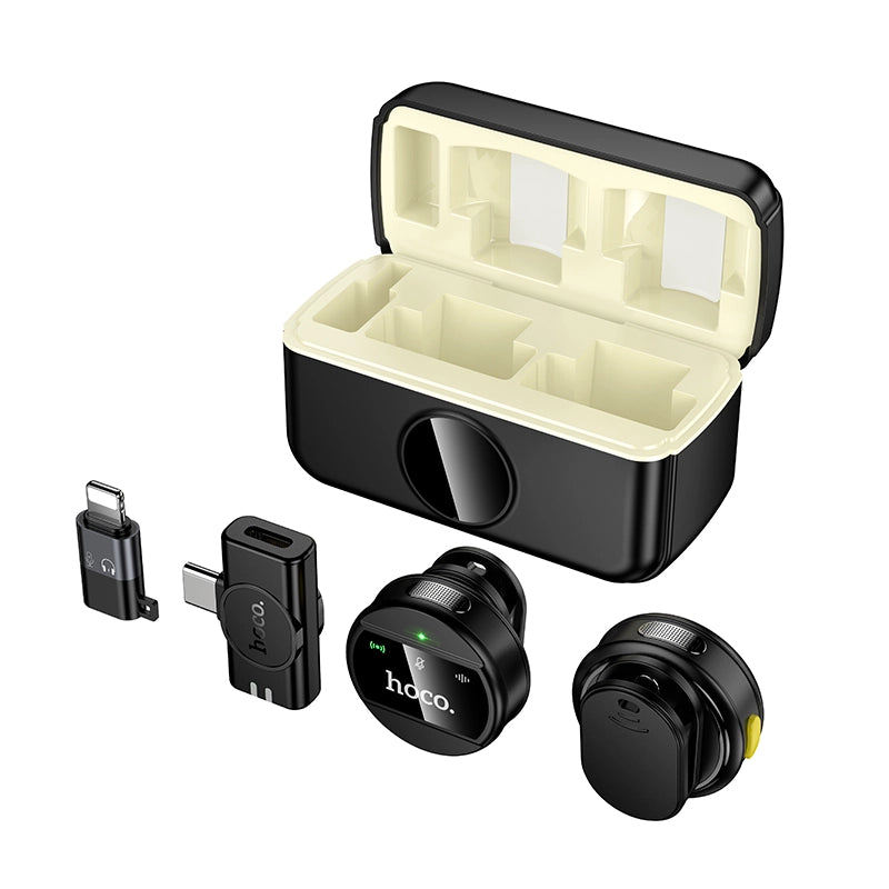 HOCO L22 Dual Wireless Lavalier Microphone – Noise Reduction, Plug & Play